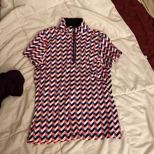 Tail activewear blue white pink quarter zip t shirt